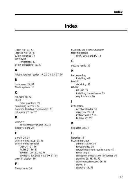 UNIX AND LINUX INSTALLATION RELEASE 11 - Sonnet Software