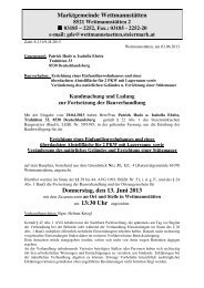 Marktgemeinde WettmannstÃƒÂ¤tten Donnerstag, den 13. Juni 2013