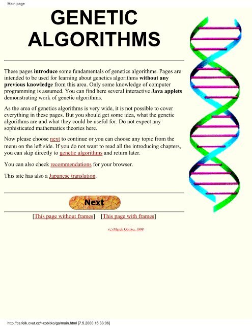 Introduction to genetic algorithms with Java applets