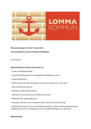 Minnesanteckningar 120207