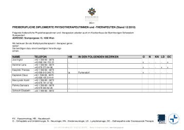 Freiberufliche Physiotherapeuten - Krankenhaus der Barmherzigen ...