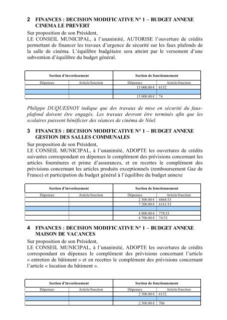 TÃ©lÃ©chargez ci-dessous le compte rendu du conseil - Ville de Harnes