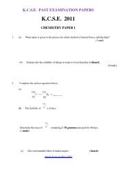 2011 chemistry p1 questions - KCSE Online