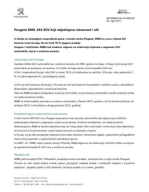 Peugeot 4008, 4X4 SUV koji objedinjava robusnost i stil