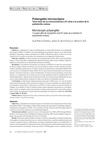 Poliangeítis microscópica Microscopic polyangiitis - SciELO Colombia