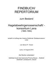 FINDBUCH/ REPERTORIUM - Archiv.Lana