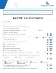 PAINT/BODY SHOP QUESTIONNAIRE - AmTrust North America