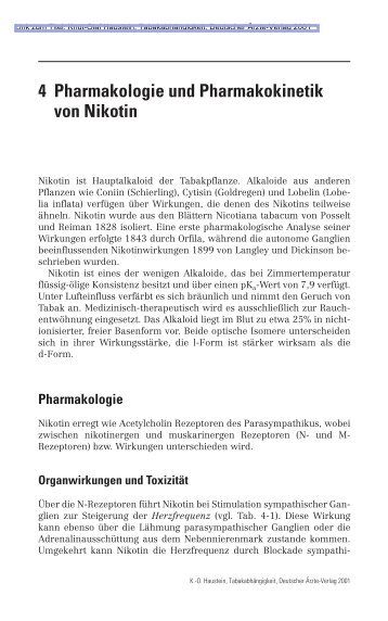 4 Pharmakologie und Pharmakokinetik von Nikotin