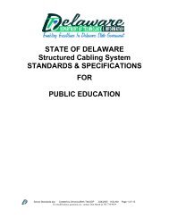 STATE OF DELAWARE Structured Cabling System STANDARDS ...