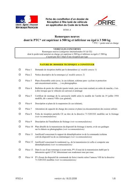 constitution du dossier