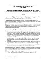 Singapore Pedagogy Coding Scheme - NIE Digital Repository