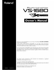 Owner's Manual - Roland