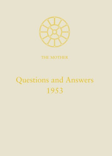 Questions and Answers 1953 - Sri Aurobindo Ashram