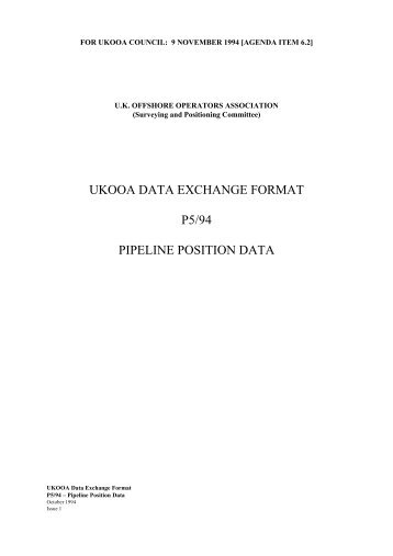 P5-94 Pipeline - OGP Surveying and Positioning Committee