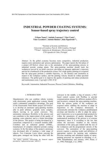 INDUSTRIAL POWDER COATING SYSTEMS ... - ISR-Coimbra