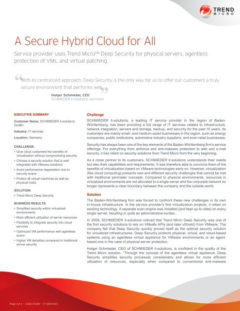 Deep Security Case Study Trend Micro