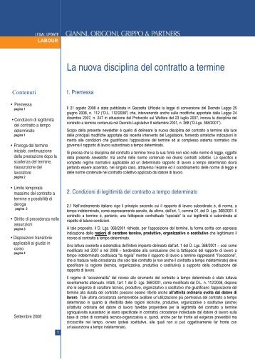 Legal Update - Diritto del lavoro - Gianni, Origoni, Grippo, Cappelli ...