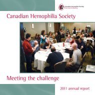 Canadian Hemophilia Society Meeting the challenge