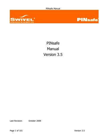 PINSafe v3.3 User Manual