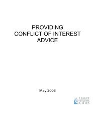 Providing Conflict of Interest Advice - League of California Cities