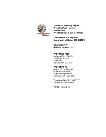 Functional Servicing Report Proudfoot Trail Housing ... - Oakville