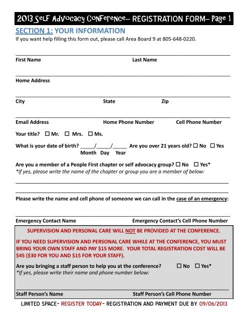 REGISTRATION FORM