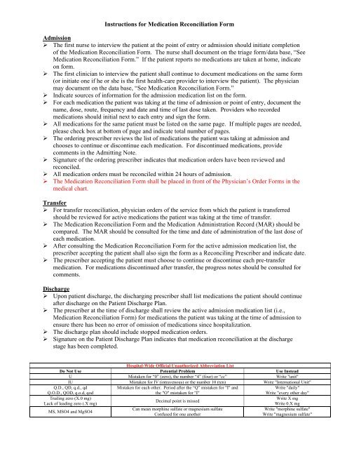 medication reconciliation form 1. yn 2. yn 3. yn 4. yn 5. yn 6. yn 7. yn ...