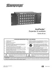 Shure Auxpander User Guide Italian