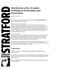 Introduction to the Alexander Technique in ... - Stratford Festival