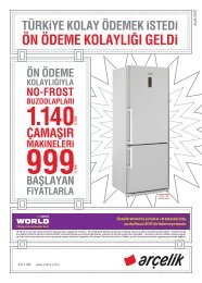 ön ödeme kolaylı⁄ı geld - Arçelik