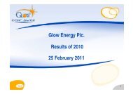 Glow Energy Plc. Results of 2010 25 February 2011