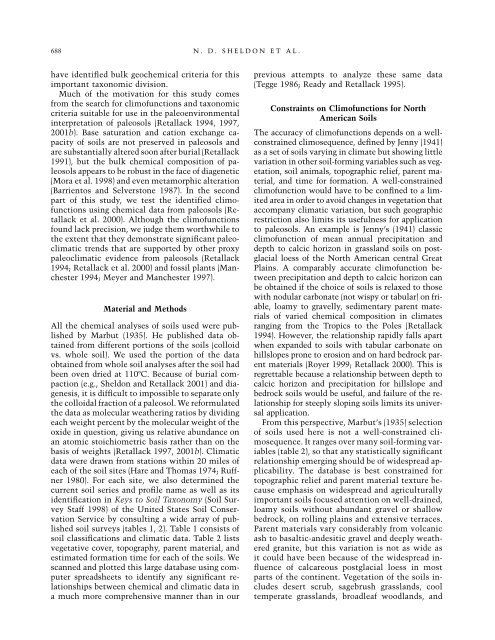 Geochemical Climofunctions from North American Soils and ...