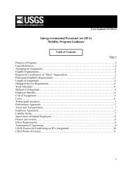 Intergovernmental Personnel Act (IPA) Mobility Program ... - the USGS