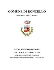 Regolamento IMU Roncello - Comune di Roncello