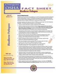 Publication - Fact Sheet: Bloodborne Pathogens (FS ... - Oregon OSHA