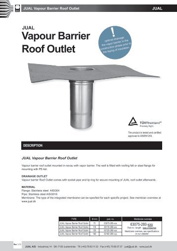 Vapour Barrier Roof Outlet - JUAL