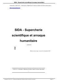 SIDA - Supercherie scientifique et arnaque humanitaire - Amessi