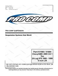 Part # 51893 / 51894 Chevy/GMC 4WD 3/4 1 Ton ... - Pro Comp USA