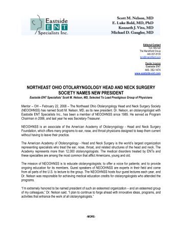 northeast ohio otolaryngology head and neck surgery society names