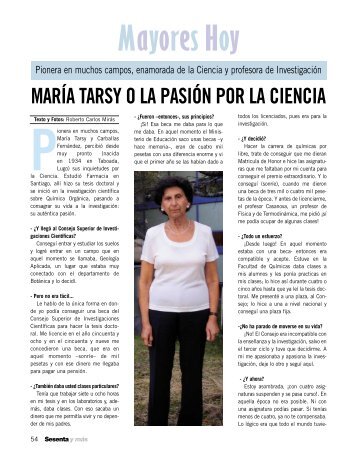 Mayores Hoy: María Tarsy Carballas, profesora de ... - Imserso