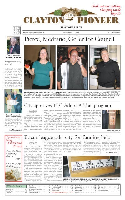 Pierce, Medrano, Geller for Council - Clayton Pioneer