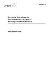 End-of-Life Vehicle Recycling - Energy Systems - Argonne National ...