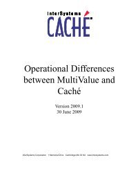 Operational Differences - InterSystems Documentation