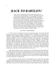 Back to Babylon! Politics and False Doctrine Lead ... - TriumphPro.com