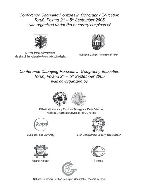 Changing Horizons in Geography Education - HERODOT Network ...