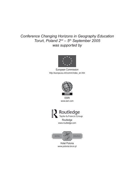 Changing Horizons in Geography Education - HERODOT Network ...