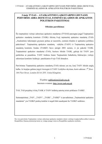 3-iasis TVSAS – Ataskaitinio laikotarpio grynasis perviršis arba ...