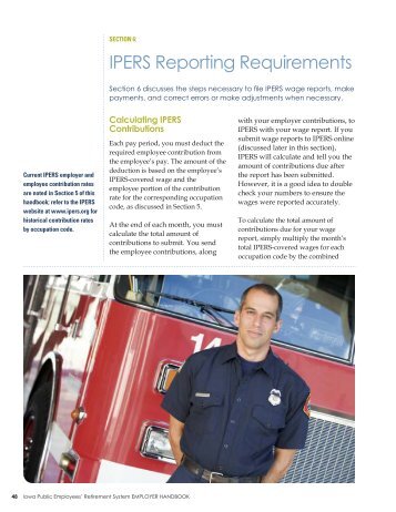 Section 6: IPERS Reporting Requirements