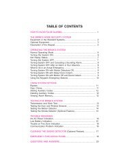 TABLE OF CONTENTS - ADT Security Services