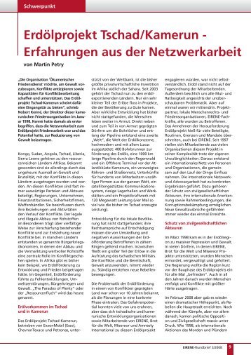 Erdölprojekt Tschad/Kamerun - Erfahrungen aus der Netzwerkarbeit